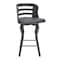Armen Living Verne 26" Swivel Gray Faux Leather and Black Wood Bar Stool LCVRBABLGR26 - alternate 1
